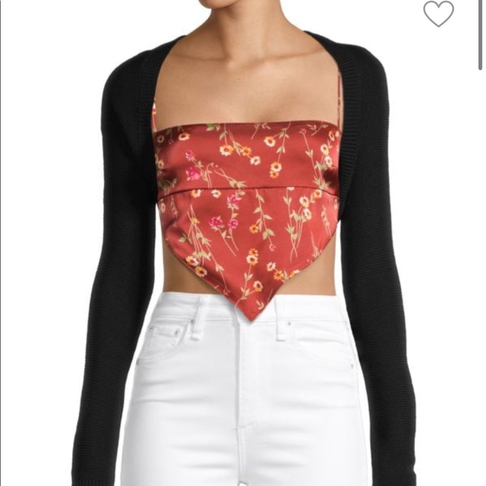 Danielle Bernstein cropped open front cardigan